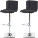 2x tabouret de bar kavala, chaise bar / comptoir, avec dossier - tissu gris foncé, pied en acier chromé ... 2x tabouret de bar kavala, chaise bar / comptoir, avec dossier - tissu gris foncé, pied en acier chromé ...