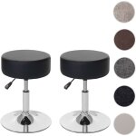 Mendler - 2x tabouret hwc - c22, hauteur rglable,  35 cm - similicuir crme