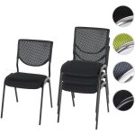 Mendler - lot de 4 chaises de confrence / visiteur t401, empilable - sige noir, pieds chroms