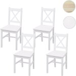 4x chaise de salle � manger hwc - f77, style rustique - cottage, en bois massif - bois de pin finition ...