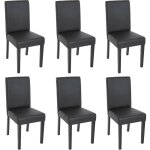 Mendler - lot de 6 chaises de séjour littau, simili - cuir, noir mat, pieds foncés Mendler - lot de 6 chaises de séjour littau, simili - cuir, noir mat, pieds foncés