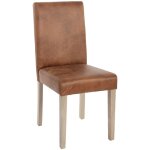 Mendler - 6x chaise de sjour littau - tissu, aspect daim, pieds: structure chne