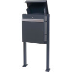 Mendler - bo�te aux lettres avec pied hwc - k41 bo�te � colis sur pied - m�tal - galvanis� anthracite ...