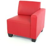 Mendler - canap - lment lyon, lment latral droit, modulaire, simili - cuir, rouge