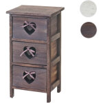 Mendler - commode forli, commode à 3 tiroirs, armoire, style shabby, vintage 55x29x25cm - marron Mendler - commode forli, commode à 3 tiroirs, armoire, style shabby, vintage 55x29x25cm - marron