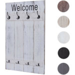 Mendler - garderobe murale hwc - c89 welcome, planche vestiaire, style shabby chic, vintage, 91x60cm ... Mendler - garderobe murale hwc - c89 welcome, planche vestiaire, style shabby chic, vintage, 91x60cm ...