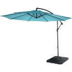 Parasol dport semi - pro acerra, protection contre le soleil, 3m inclinable - turquoise avec support ...