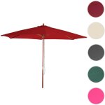 Parasol florida, parasol de jardin, parasol de march,  3m polyester / bois 6kg - anthracite