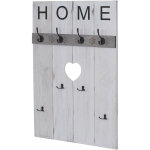 Mendler - portemanteau mural hwc - c89, home, 8 crochets, 91x60cm blanc shabby