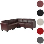 Mendler - syst�me modulaire de canap� lyon 5, garniture de canap�, similicuir - noir