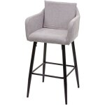 Mendler - tabouret de bar hwc - h93, tabouret de comptoir, repose - pieds métal - tissu / textile gris ... Mendler - tabouret de bar hwc - h93, tabouret de comptoir, repose - pieds métal - tissu / textile gris ...