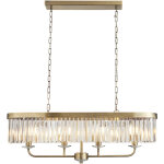 Merano ascoli plafonnier suspendu de bar en laiton antique et verre transparent 4 led 6 w e14