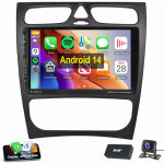 Pour mercedes benz c - klasse w203 c 180 c 220 android 14 autoradio gps wifi 2 + 64g dab cam