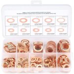 Mereteet - cuivre rondelles metal, joints bague d'�tanch�it�, rondelles plates, joint torique avec bo�te ...