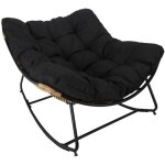 Altobuy - merida - fauteuil à bascule noir avec assise capitonnée Altobuy - merida - fauteuil à bascule noir avec assise capitonnée