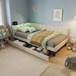 M�ridienne, m�ridienne 90x200cm avec tiroirs, canap� - lit avec led et usb, sommier � lattes, lit simple, ...