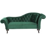 Beliani - méridienne chesterfield en velours salon bureau bibliothèque vert foncé lattes Beliani - méridienne chesterfield en velours salon bureau bibliothèque vert foncé lattes