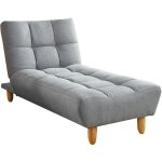 Vente - unique ? m�ridienne clic clac 1 place en tissu polyester gris ? garnissage mousse recycl�e ? ...