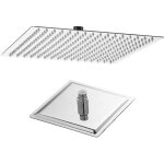 Pomme de douche carr� en acier brillant effet pluie 30x30 cm mod. thin line
