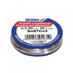 Métal d'apport à souder 2, 5 mm 50 g 97 % sn sn97cu3 Métal d'apport à souder 2, 5 mm 50 g 97 % sn sn97cu3