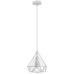 M�tal retro suspensions luminaires industriel lustre abat - jour en style nordique cage diamant e27 blanc ...