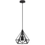M�tal retro suspensions luminaires industriel lustre abat - jour en style nordique cage diamant e27 noir ...