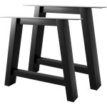 Metalopro - set de 2 pieds de table en mtal, pied pour meubles - pieds en a - 72x70 cm