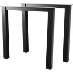 Metalopro - set de 2 pieds de table en mtal, pied pour meubles - pieds en u - 72x70 cm