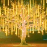 M�t�or douche goutte de pluie lumi�res 30cm 10 tubes f�e led �tanche icicle neige chute de guirlande ...