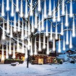 M�t�or douche goutte de pluie lumi�res 30cm 10 tubes f�e led �tanche icicle neige chute de guirlande ...