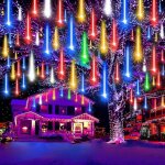 M�t�ores pluie lumi�res 30cm 10 tube 240 led guirlandes lumineuse ext�rieure �tanche ip65 douche pluie ...