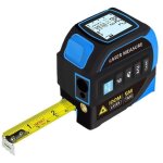 M�tre laser 3 - en - 1 avec ligne crois�e 40m laser + 5m ruban autobloc grand �cran lcd (m / ft / in) ...