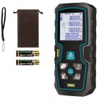M�tre laser 50 m�tres avec �cran lcd r�tro�clair�, niveau � bulle et mesure de distance, surface et volume ...