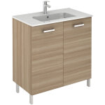 Meuble 2 portes ancoflash color avec plan cramique anconetti noyer sabl - 60cm