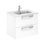 Meuble 2 tiroirs ancoflash color 2 avec plan cramique anconetti blanc - 70cm
