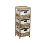Meuble 3 paniers blanc / naturel 30 x 30 cm - talla