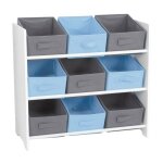 Fornord - meuble 9 panières pour enfant bleu gris Fornord - meuble 9 panières pour enfant bleu gris