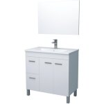 Abitare - ondee zen - meuble de salle de bain à poser aktiva - 80cm - blanc - mélaminé - livré en kit ... Abitare - ondee zen - meuble de salle de bain à poser aktiva - 80cm - blanc - mélaminé - livré en kit ...