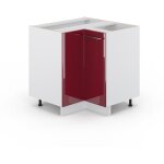 Meuble d'angle fame - line, rouge bordeaux haute brillance, 80. 5 cm sans plan de travail vicco