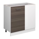 Vicco - meuble d'angle r - line, gris, 86 cm sans plan de travail