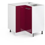 Meuble d'angle r - line, rouge bordeaux haute brillance, 75. 6 cm sans plan de travail vicco