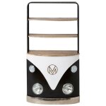 Made in meubles - meuble bar noir avec plateaux en bois de manguier combi Made in meubles - meuble bar noir avec plateaux en bois de manguier combi