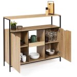 Idmarket - meuble de bar avec portes et étagères detroit design industriel Idmarket - meuble de bar avec portes et étagères detroit design industriel