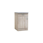 M&s - meuble bas 1 porte et 1 tiroir 50x60x85 cm chne et gris - lewis