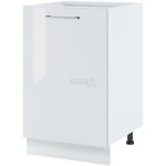 Meuble bas de cuisine bellissi blanc brillant 1 porte l 50 cm - porte avec poign�e apparente white