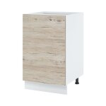 Meuble bas de cuisine bellissi noyer blanchi 1 porte l 50 cm