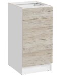 Meuble bas de cuisine eco noyer blanchi 1 porte 1 tiroir l 40 cm