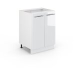 Meuble bas de cuisine fame - line, blanc haute brillance, 60 cm sans plan de travail, vicco