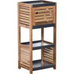 Tendance - meuble bas de rangement acacia et mdf 1 porte - element