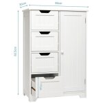 Meuble bas de salle de bain 4 tiroirs 1 porte etagre rglable style moderne pour salle  bain salon ...